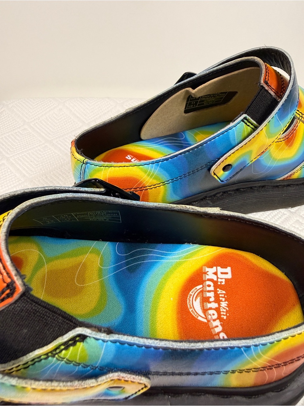 Dr Martens Isham Thermal Map Genix Nappa Leather Slingback Chunky Mule 11, NWOT - Picture 7 of 16